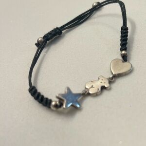 Tous Charming Silver Bracelet with Heart, Star, and Bear Charm Good Condition